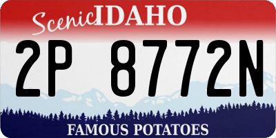 ID license plate 2P8772N