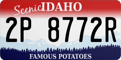 ID license plate 2P8772R