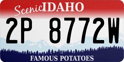 ID license plate 2P8772W