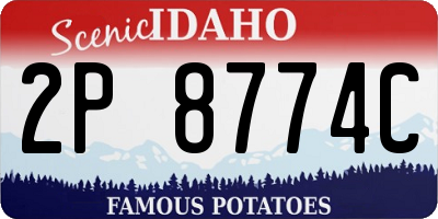 ID license plate 2P8774C