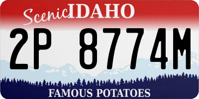 ID license plate 2P8774M