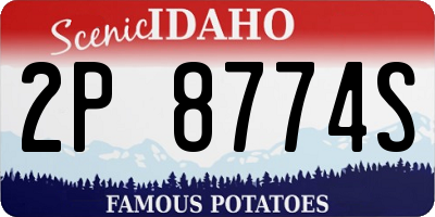 ID license plate 2P8774S