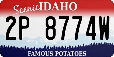ID license plate 2P8774W