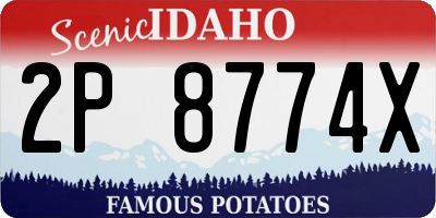 ID license plate 2P8774X