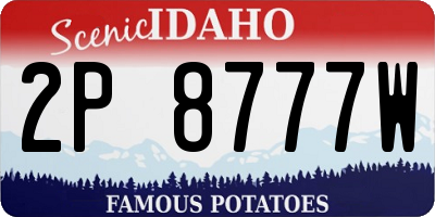 ID license plate 2P8777W
