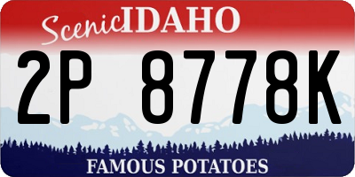 ID license plate 2P8778K