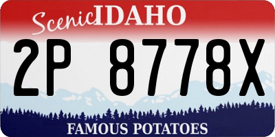 ID license plate 2P8778X