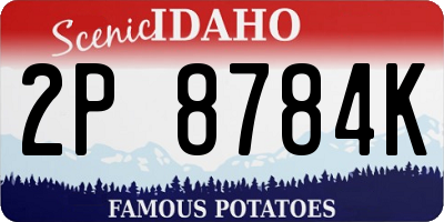 ID license plate 2P8784K