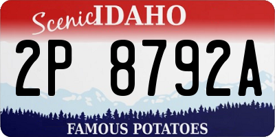 ID license plate 2P8792A