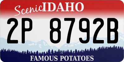 ID license plate 2P8792B