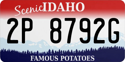ID license plate 2P8792G