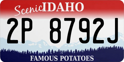 ID license plate 2P8792J
