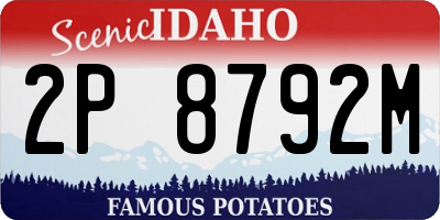 ID license plate 2P8792M