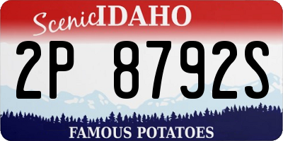 ID license plate 2P8792S