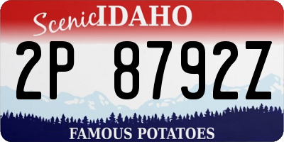 ID license plate 2P8792Z