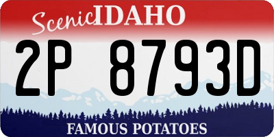 ID license plate 2P8793D