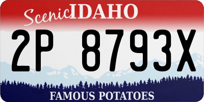 ID license plate 2P8793X