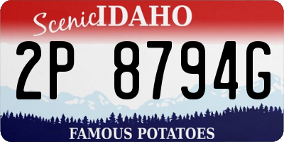 ID license plate 2P8794G