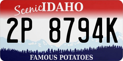 ID license plate 2P8794K