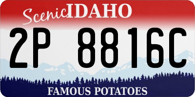 ID license plate 2P8816C