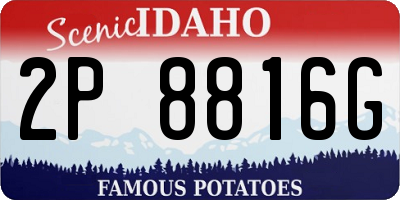 ID license plate 2P8816G