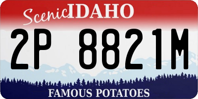 ID license plate 2P8821M