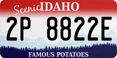 ID license plate 2P8822E