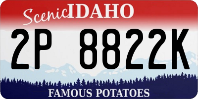 ID license plate 2P8822K