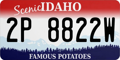 ID license plate 2P8822W