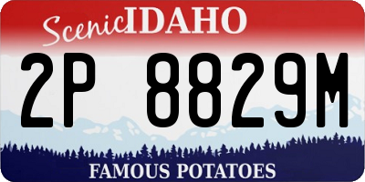 ID license plate 2P8829M