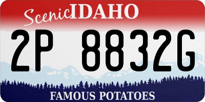 ID license plate 2P8832G