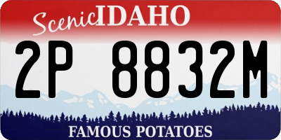 ID license plate 2P8832M