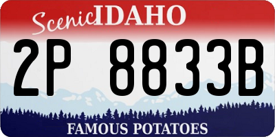 ID license plate 2P8833B