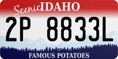 ID license plate 2P8833L