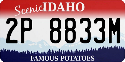 ID license plate 2P8833M