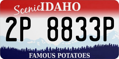 ID license plate 2P8833P