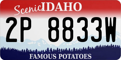 ID license plate 2P8833W