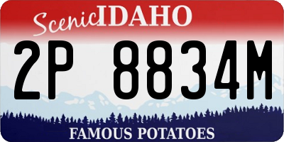 ID license plate 2P8834M