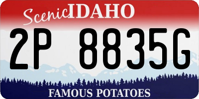 ID license plate 2P8835G