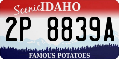 ID license plate 2P8839A