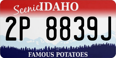 ID license plate 2P8839J