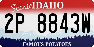 ID license plate 2P8843W