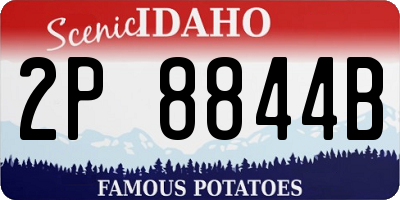 ID license plate 2P8844B