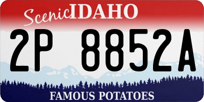 ID license plate 2P8852A