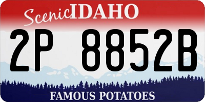 ID license plate 2P8852B
