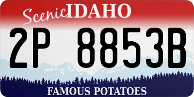 ID license plate 2P8853B