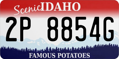 ID license plate 2P8854G