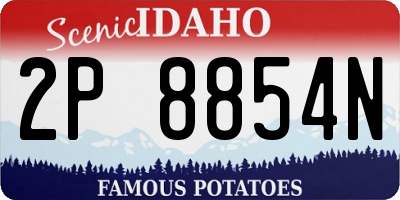 ID license plate 2P8854N
