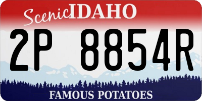 ID license plate 2P8854R