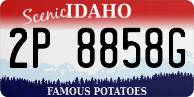 ID license plate 2P8858G